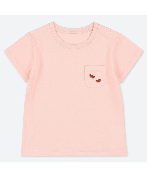 UNIQLO（ユニクロ）の「クルーネックT（半袖）（その他トップス・キッズ・NAVY 69/PINK 11/GREEN 55/WHITE 00・110/90/80/70/100）」の4枚目の写真