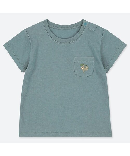 UNIQLO（ユニクロ）の「クルーネックT（半袖）（その他トップス・キッズ・NAVY 69/PINK 11/GREEN 55/WHITE 00・110/90/80/70/100）」の3枚目の写真