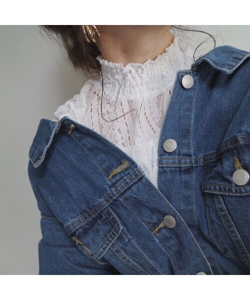 STORES.jp（ストアーズドットジェーピー）の「バックレースアップ Gジャン（デニムジャケット・レディース・その他）」の2枚目の写真