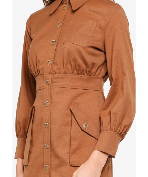 ESPRIT（エスプリ）の「Woven 洋裝（ワンピース/ドレス・レディース・駝色・32/34/36/38/40）」の3枚目の写真