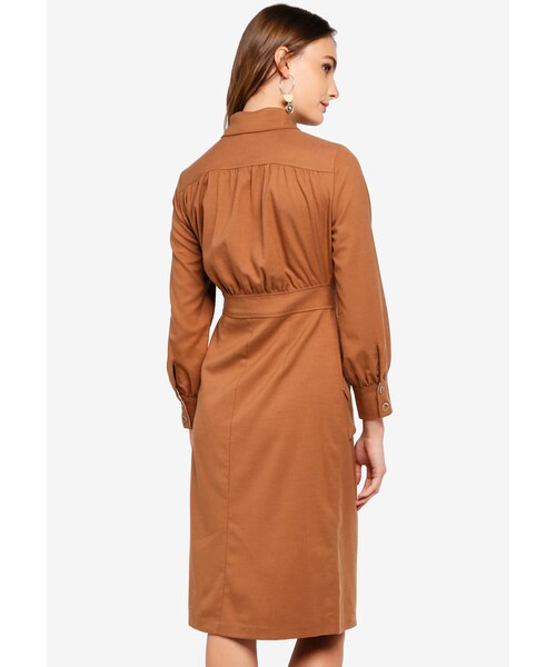 ESPRIT（エスプリ）の「Woven 洋裝（ワンピース/ドレス・レディース・駝色・32/34/36/38/40）」の2枚目の写真