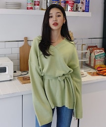 DHOLIC | ストラップSETルーズVネックニット(ニット/セーター)