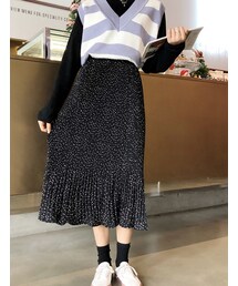 bodurine | ドットシフォンプリーツスカート*全2色*(スカート)