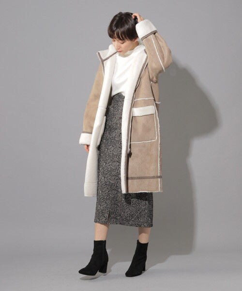 PAGEBOY（ページボーイ）の「ボアフェイクムートンリバーシブルコート（ジャケット/アウター・レディース・グレージュ/ライトブラウン・S/M）」の13枚目の写真