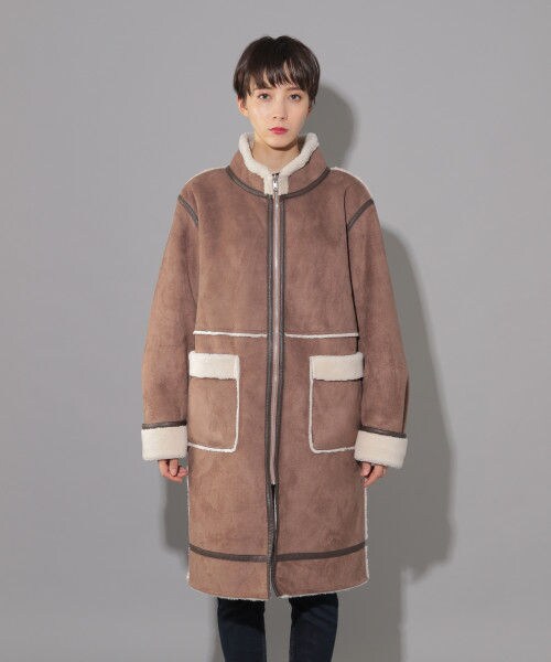 PAGEBOY（ページボーイ）の「ボアフェイクムートンリバーシブルコート（ジャケット/アウター・レディース・グレージュ/ライトブラウン・S/M）」の15枚目の写真