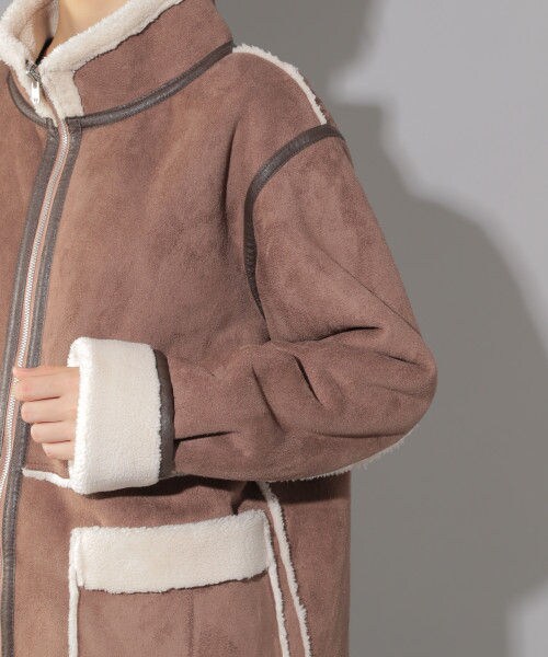 PAGEBOY（ページボーイ）の「ボアフェイクムートンリバーシブルコート（ジャケット/アウター・レディース・グレージュ/ライトブラウン・S/M）」の20枚目の写真