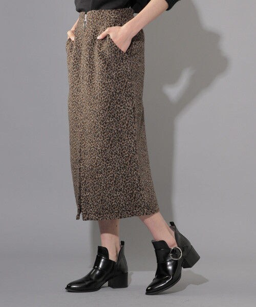 PAGEBOY（ページボーイ）の「起毛ヒョウ柄ナロースカート（スカート・レディース・グレー系/ブラウン系・S/M）」の9枚目の写真