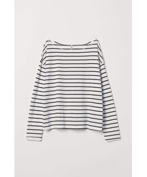 H&M | H&M - Boat-necked Jersey Top - White(トップス)
