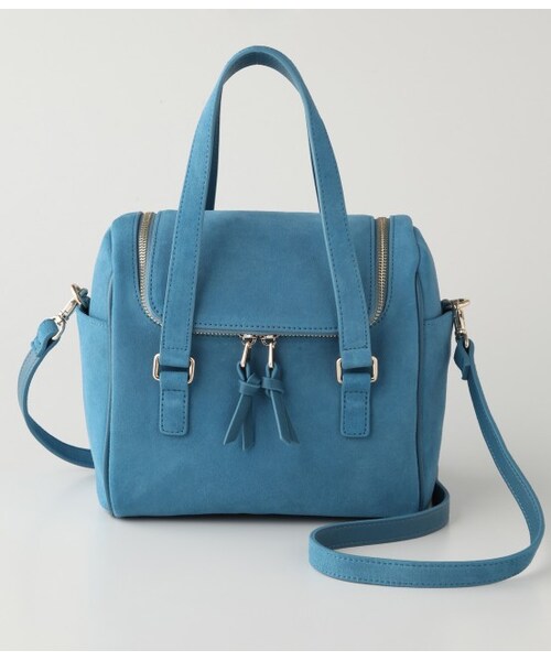 ADAM ET ROPE'(アダムエロペ)の「ベロアスェードカメラバッグ(バッグ・レディース・ネイビー/ベージュ/ブルー・M)」の3枚目の写真