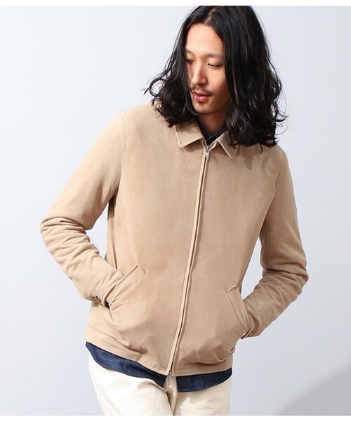 ADAM ET ROPE' ゴートスエード　シングルライダース　M モカ ADAM ET ROPE'（アダムエロペ）の「ゴートスエード シングルライダース