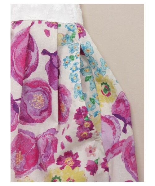 HAKKA KIDS（ハッカキッズ）の「モザイクフラワープリントローンタックプリーツスカート（スカート・キッズ・ピンク・100/110/120）」の4枚目の写真