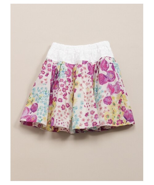 HAKKA KIDS（ハッカキッズ）の「モザイクフラワープリントローンタックプリーツスカート（スカート・キッズ・ピンク・100/110/120）」の6枚目の写真