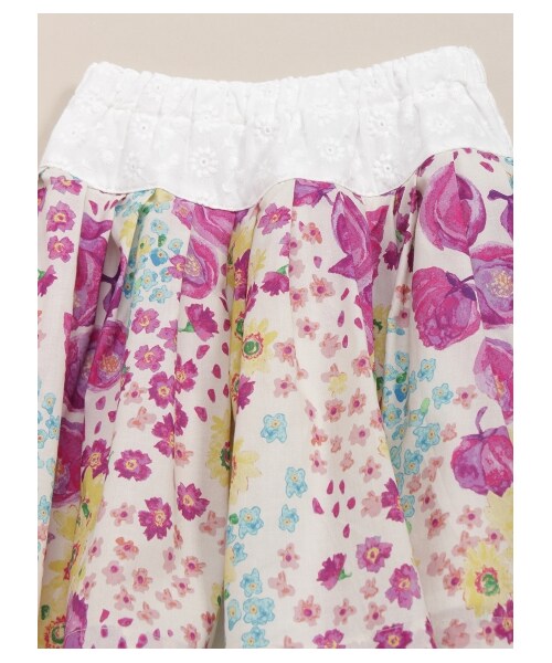 HAKKA KIDS（ハッカキッズ）の「モザイクフラワープリントローンタックプリーツスカート（スカート・キッズ・ピンク・100/110/120）」の3枚目の写真