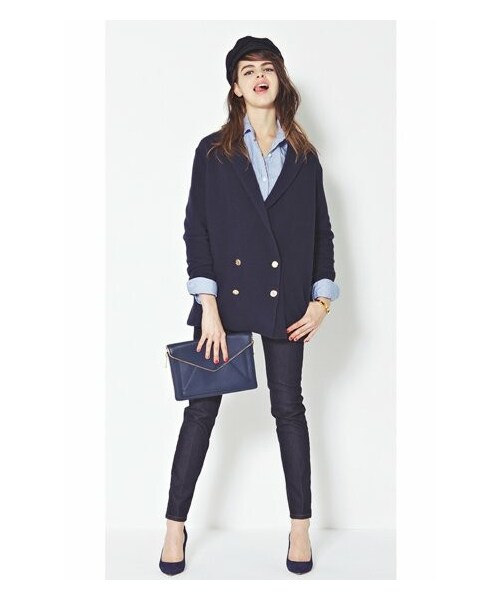 Deuxieme Classe ネイビーダブルジャケット Deuxieme Classe ネイビーダブルジャケット