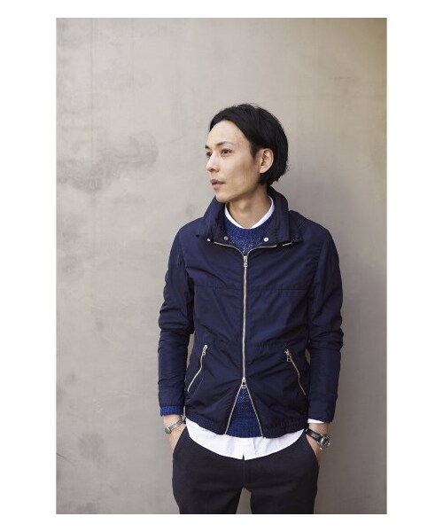 EDIFICE（エディフィス）の「ハイカウントタフタFOOD BZ（その他ブルゾン・メンズ・ネイビー/ベージュ/マスタード/グリーン・44/46/48/50）」の3枚目の写真