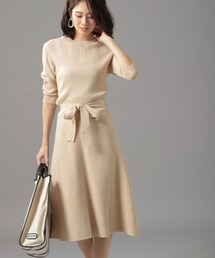 Andemiu | スカシガラフレアニットワンピース(ワンピース/ドレス)