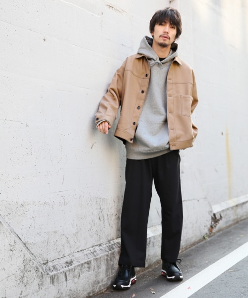 RAGEBLUE（レイジブルー）の「＜注目度No.1＞ステッチショートブルゾン（ジャケット/アウター・ブラック/ベージュ/ネイビー）」の4枚目の写真