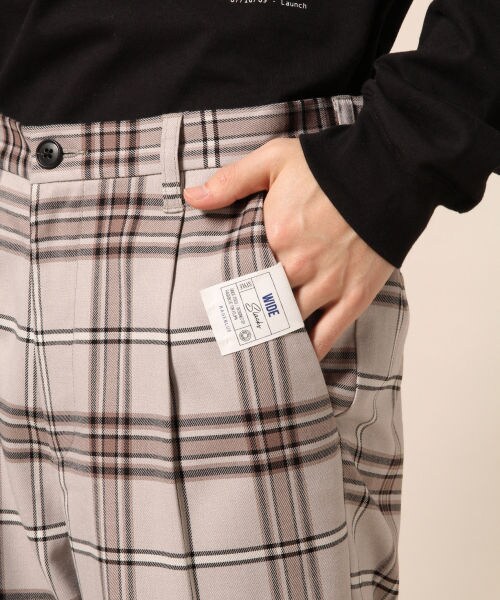RAGEBLUE（レイジブルー）の「タータンチェックワイドパンツSS（パンツ・グレー系/ベージュ系/ネイビー系）」の15枚目の写真