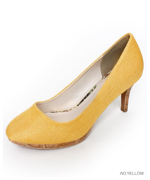 RANDA（ランダ）の「ジュートマテリアルパンプス/CS3317（ヒール7.5-9cm・レディース・グレー/ピンクベージュ/イエロー/ピンク/オレンジ/ベージュ/ブラック/ブルー・23.0/23.5/24.0/24.5/22.5/22.0）」の5枚目の写真
