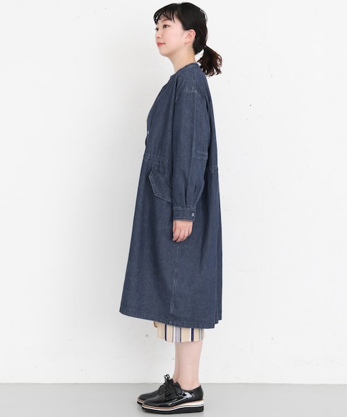 KBF（ケイビーエフ）の「ノーカラーミリタリーコート（ジャケット/アウター・レディース・BEIGE/KHAKI/DENIM・one）」の5枚目の写真