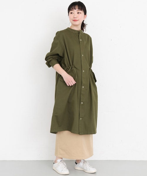 KBF（ケイビーエフ）の「ノーカラーミリタリーコート（ジャケット/アウター・レディース・BEIGE/KHAKI/DENIM・one）」の3枚目の写真