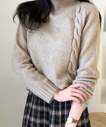 DHOLIC | ロールハイネックツイストラインニット(ニット/セーター)