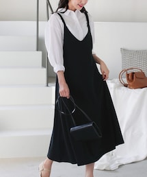 DHOLIC | スリーブレスVネックフレアワンピース(ワンピース)