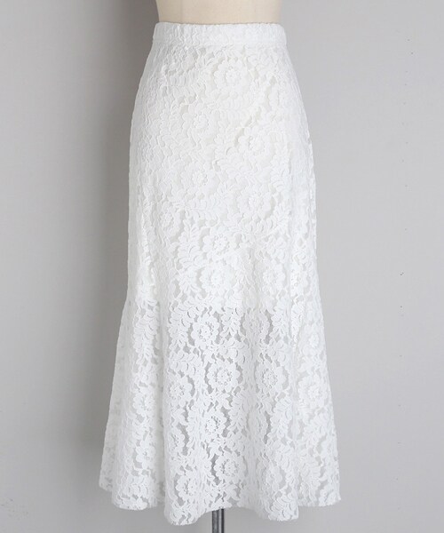 DHOLIC(ディーホリック)の「マーメイドレースロングスカート(スカート・レディース・ピンク/ホワイト/ブラック・FREE)」の2枚目の写真
