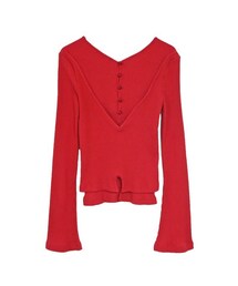 AULA AILA | AULA AILA BACK LAYERED RIB PULLOVER(ニット/セーター)