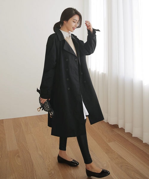 DHOLIC（ディーホリック）の「ベルトSETルーズトレンチコート（トレンチコート・レディース・グリーン/ベージュ/ブラック・FREE）」の2枚目の写真