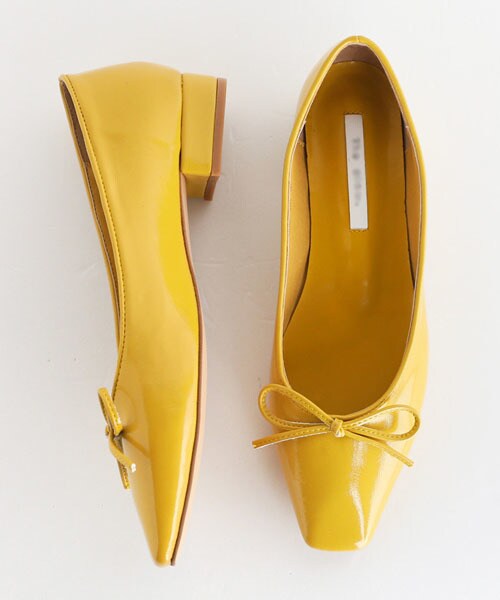 DHOLIC(ディーホリック)の「スクエアトゥローヒールリボンシューズ(バレエシューズ・レディース・ピンク/パープル/ブラック/ホワイト/イエロー/レッド・230/235/240/245/250)」の5枚目の写真