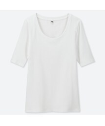 UNIQLO | リブＵネックＴ（5分袖）(Tシャツ/カットソー)