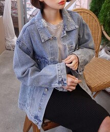 DHOLIC | ダメージカラーデニムジャケット(デニムジャケット)