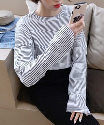 DHOLIC | ロングスリーブボーダーTシャツ(Tシャツ/カットソー)