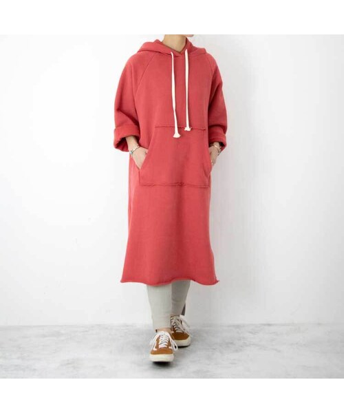 Sheson（シーズン）の「Sheson(シーズン)セレクト 裏毛パーカーワンピース（ワンピース・レディース・ベージュ/ピンク/ブラック・FREE）」の3枚目の写真