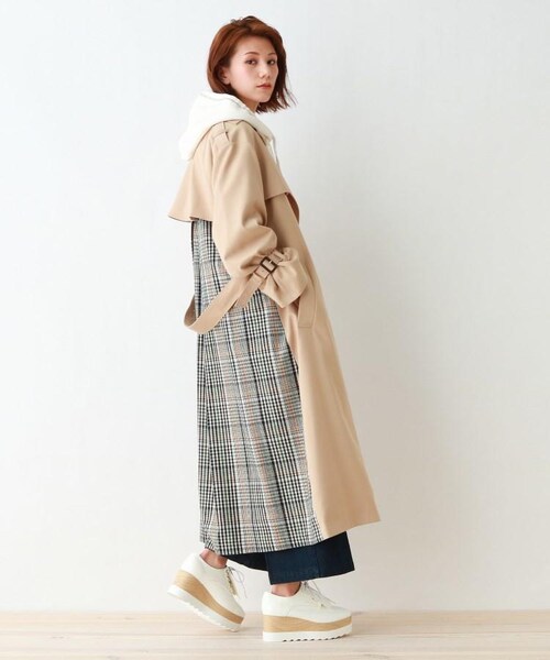 OZOC(オゾック)の「【2WAY】キルトライナー付ストレッチソフトトレンチコート(ジャケット/アウター・レディース・ベージュ(052)/ネイビー(093)/ベージュ(152)・36(S)/38(M))」の12枚目の写真