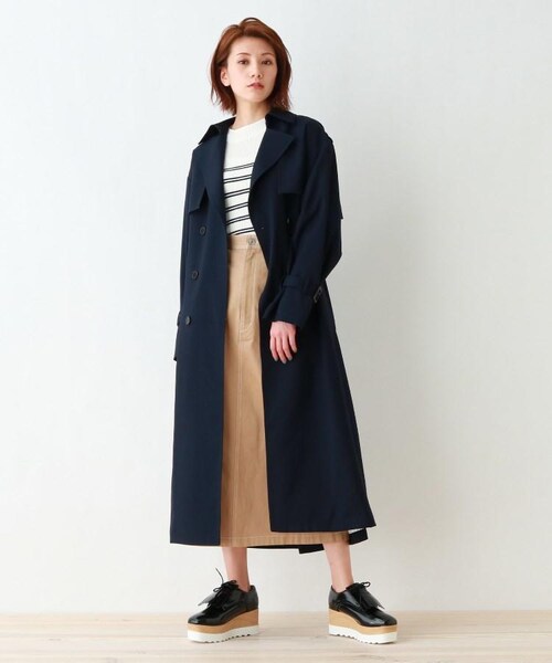 OZOC(オゾック)の「【2WAY】キルトライナー付ストレッチソフトトレンチコート(ジャケット/アウター・レディース・ベージュ(052)/ネイビー(093)/ベージュ(152)・36(S)/38(M))」の2枚目の写真