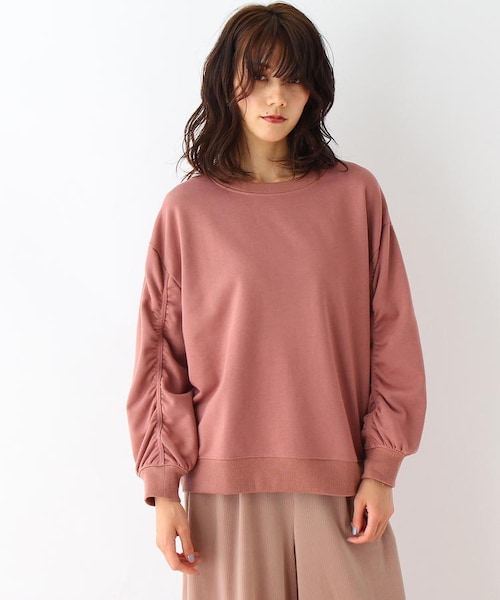 OZOC（オゾック）の「袖ギャザー裏毛スウェット（その他・レディース・グレー(012)/ブラック(019)/ナチュラル(050)/ピンク(072)・38(M)）」の6枚目の写真