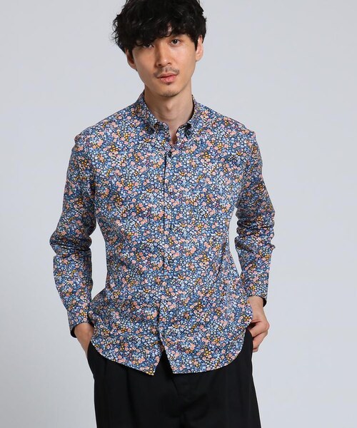 TAKEO KIKUCHI（タケオキクチ）の「LIBERTY FABRICプリントシャツ [ メンズ トップス シャツ 柄 ボタンダウン ]（トップス・メンズ・ブラック(119)/ボルドー(164)/ネイビー(193)・01(S)/02(M)/03(L)/04(LL)）」の3枚目の写真