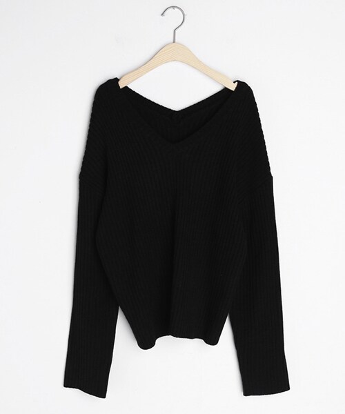 DHOLIC（ディーホリック）の「Vネックリブニット&スリットスカートSET（その他トップス・レディース・ベージュ/ホワイト/ブラック・FREE）」の3枚目の写真