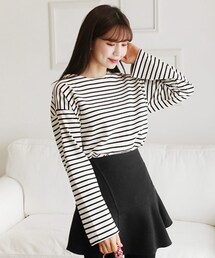 DHOLIC | コットンボーダーTシャツ(Tシャツ/カットソー)