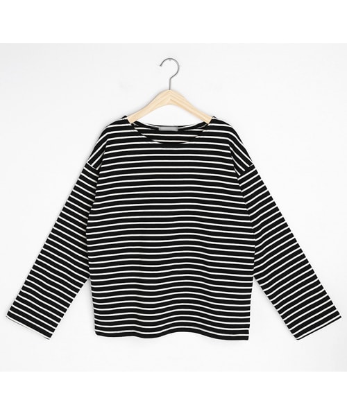 DHOLIC（ディーホリック）の「コットンボーダーTシャツ（Tシャツ/カットソー・レディース・ホワイト/ブラック/グリーン・FREE）」の2枚目の写真