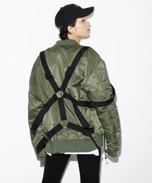 LEGENDA パラシュートストラップ ボンバージャケット MA-1 ブラック LEGENDA（レジェンダ）の「パラシュートストラップ付きボンバー