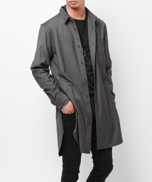 バーバリーブラックレーベル　チェック　ストライプ　ロゴボタン　ロングコート バーバリーブラックレーベル チェック ストライプ ロゴボタン ロング