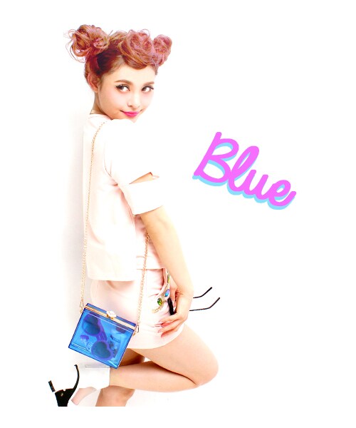 ANAP（アナップ）の「クリアーパーティミニバッグ（バッグ・レディース・ピンク/ブラック/ブルー・one size）」の6枚目の写真