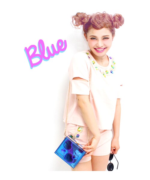 ANAP（アナップ）の「クリアーパーティミニバッグ（バッグ・レディース・ピンク/ブラック/ブルー・one size）」の5枚目の写真