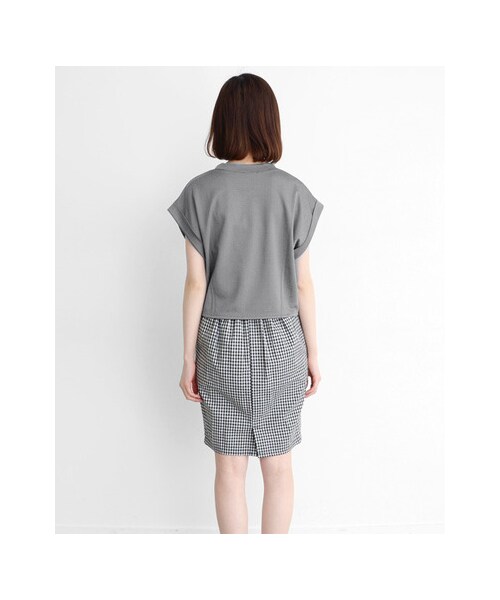 KBF（ケイビーエフ）の「クロップドTEE（トップス・レディース・グレー/ネイビー/ホワイト・one）」の8枚目の写真