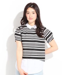 LOWRYS FARM | シャツレイヤードプルオーバーショートスリーブ(トップス)