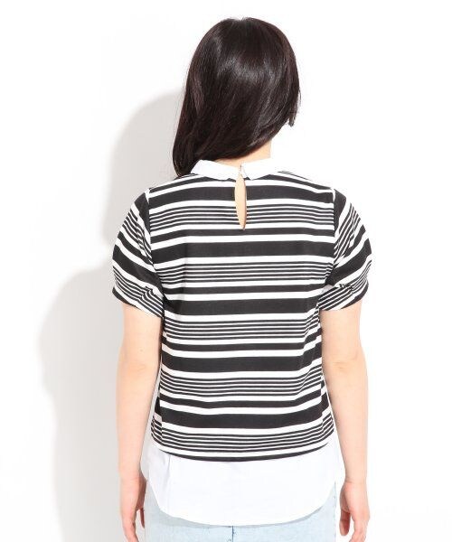 LOWRYS FARM（ローリーズファーム）の「シャツレイヤードプルオーバーショートスリーブ（トップス・レディース・ネイビー/サックスブルー/ブラック/オフ・Ｌ/Ｍ）」の6枚目の写真