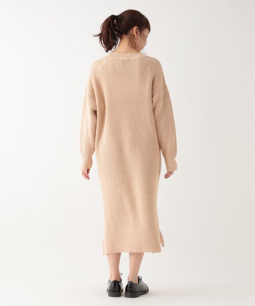 studio CLIP（スタディオクリップ）の「7ゲージコットンアクリルワッフルワンピース（ワンピース/ドレス・オフホワイト/ブラック/ベージュ）」の5枚目の写真